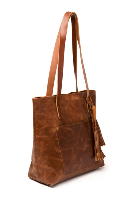 Classic Leather Tote  Saddle Brown