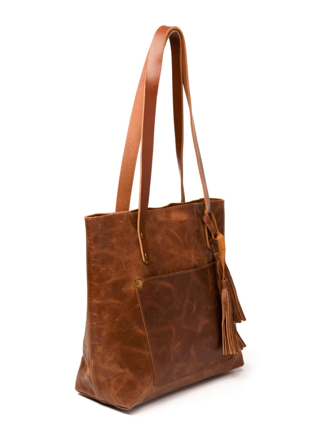 Classic Leather Tote  Saddle Brown