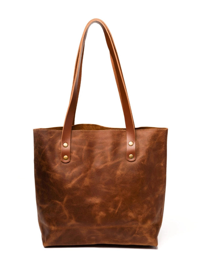 Classic Leather Tote  Saddle Brown