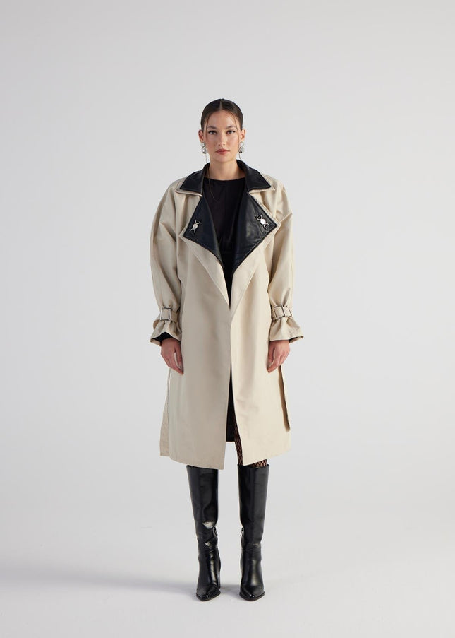 Cloak Beige Maxi Trench Coat-1