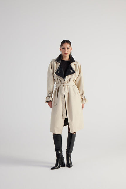 Cloak Beige Maxi Trench Coat-0