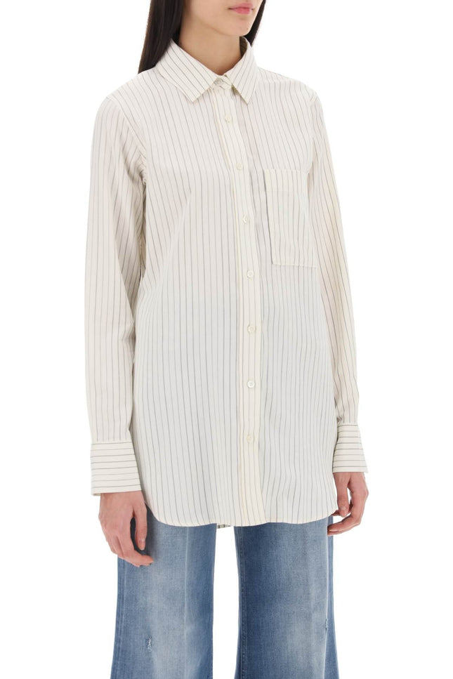 Closed striped cotton-wool shirt - Neutral