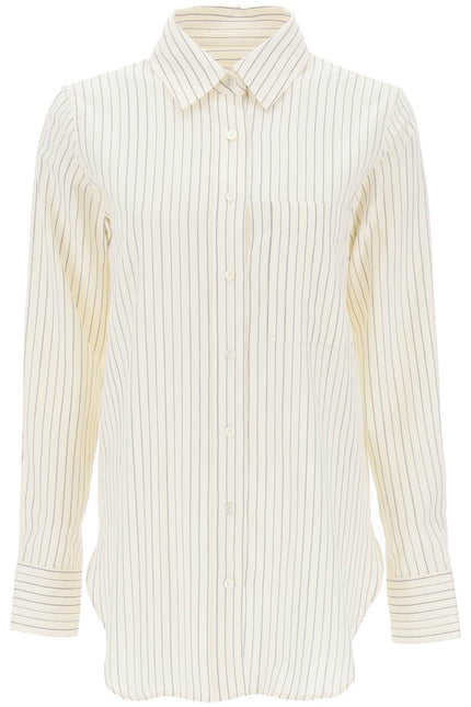 Closed striped cotton-wool shirt - Neutral