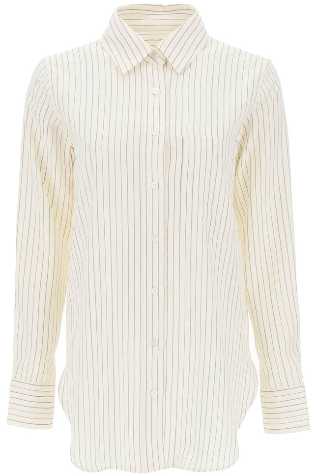 Closed striped cotton-wool shirt - Neutral