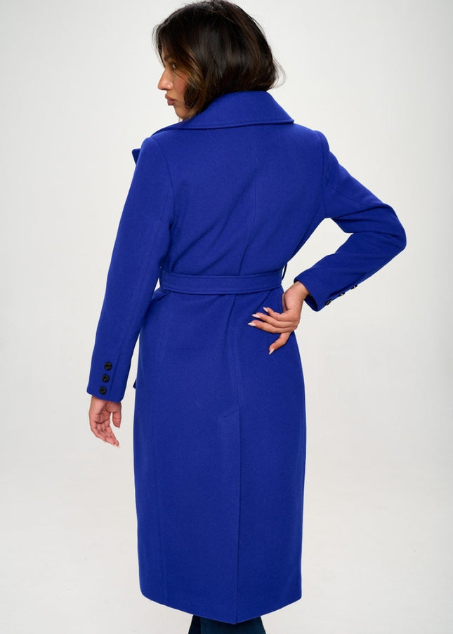 Coalition LA Double-Breasted Longline Coat with Belt