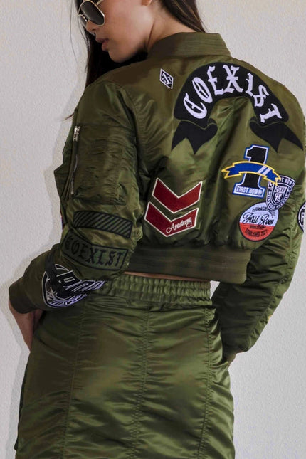 Coexist Multi Patches MA-1 Jacket Olive