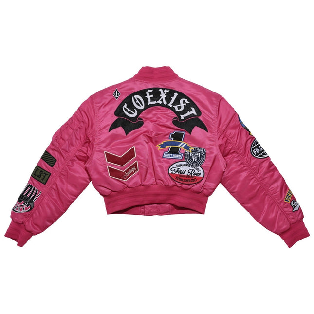 Coexist Multi Patches MA-1 Jacket Pink