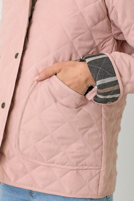 Contrast Quilted Jacket Rose Vanilla