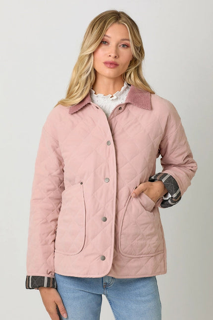 Contrast Quilted Jacket Rose Vanilla