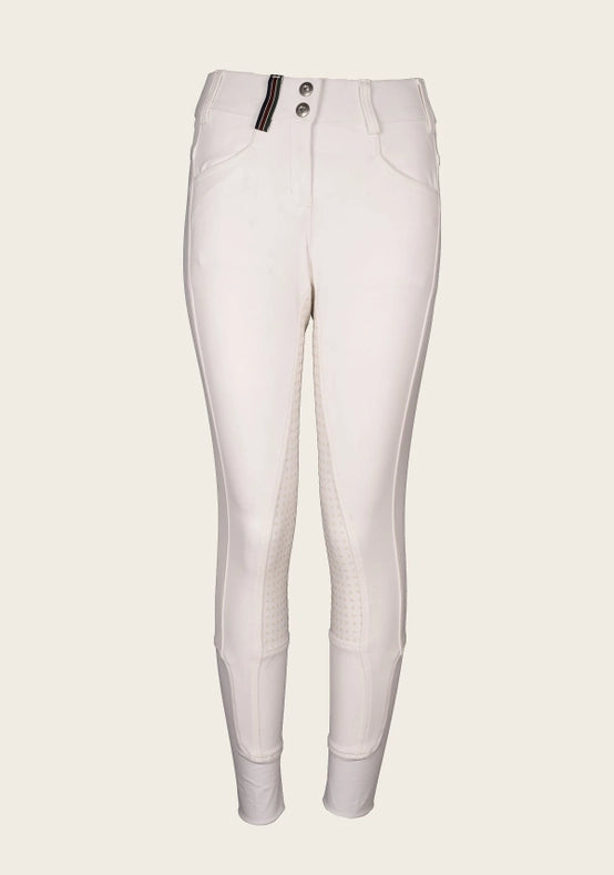 Coquet High Waist Full Seat White Bamboo Breeches