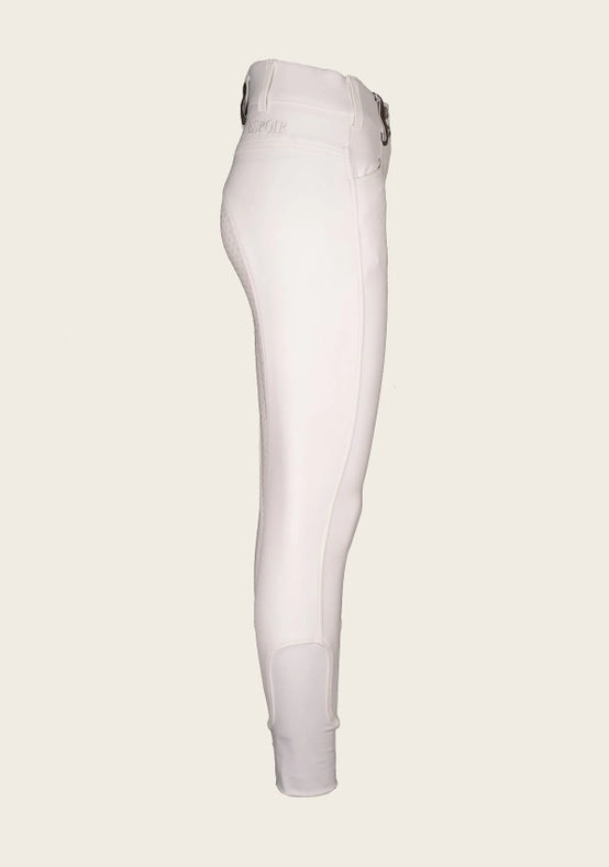 Coquet High Waist Full Seat White Bamboo Breeches