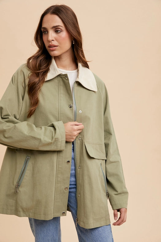 Cotton Chore Jacket  LIGHT OLIVE