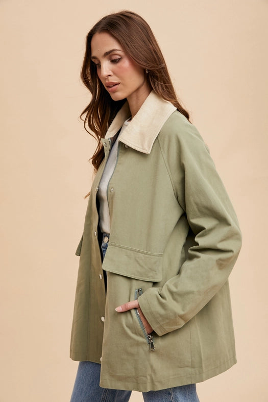 Cotton Chore Jacket  LIGHT OLIVE