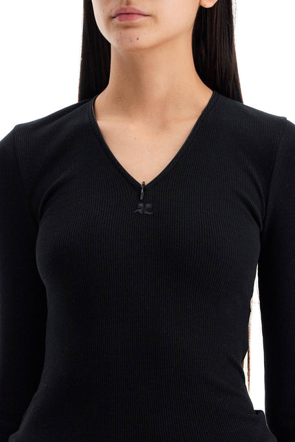 Courreges fitted long-sleeve top