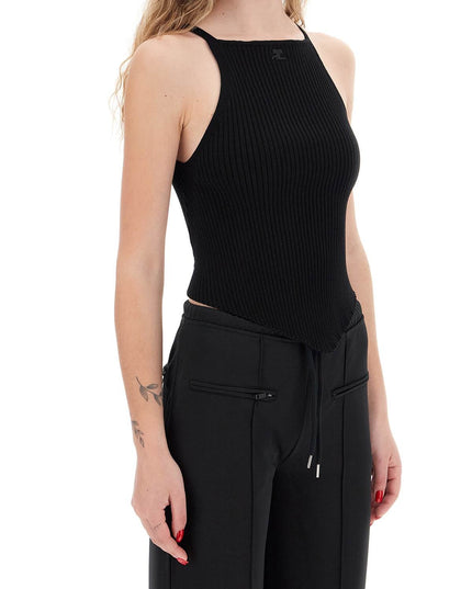 Courreges "ribbed knit tank top with pointed hem