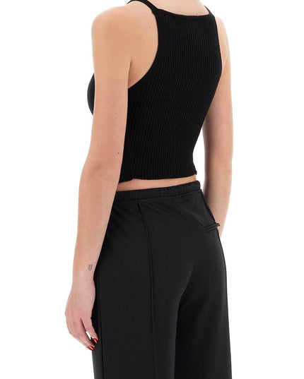 Courreges "ribbed knit tank top with pointed hem