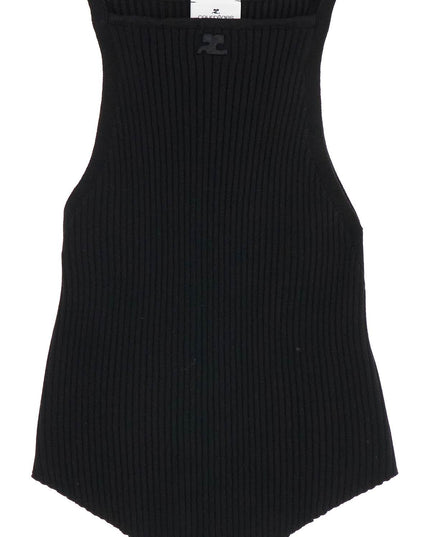 Courreges "ribbed knit tank top with pointed hem