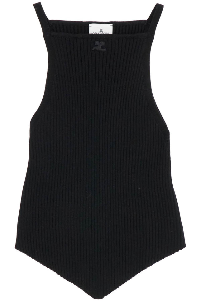 Courreges "ribbed knit tank top with pointed hem