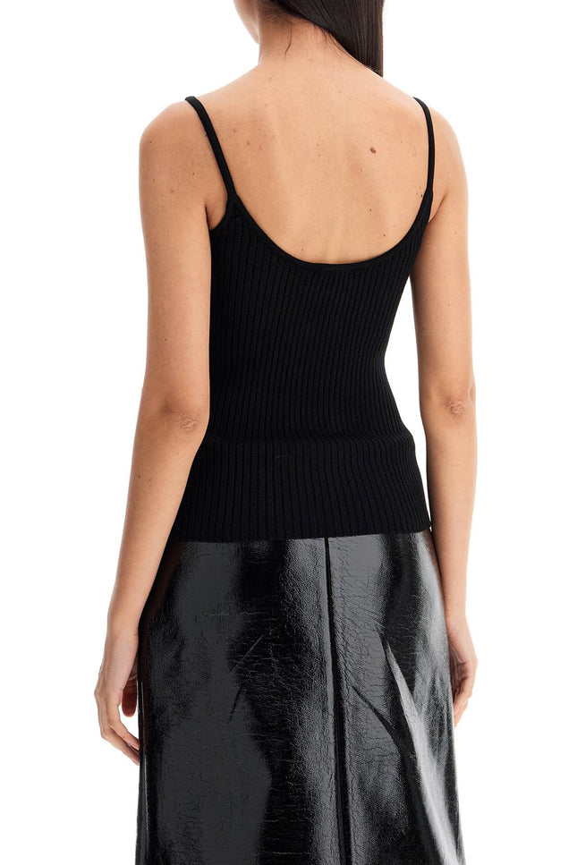 Courreges ribbed knit tank top with spaghetti