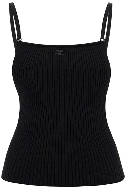 Courreges ribbed sleeveless top with