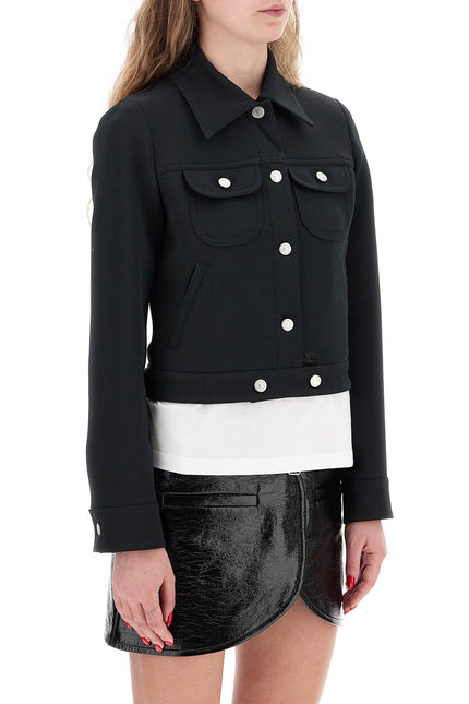 Courreges twill trucker jacket in - Black