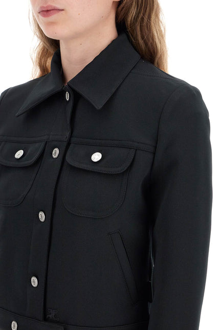 Courreges twill trucker jacket in - Black