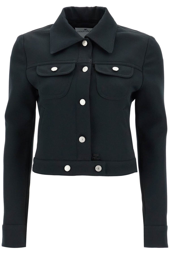 Courreges twill trucker jacket in - Black