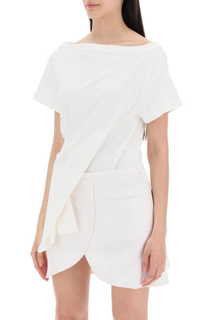 Courreges twisted body t-shirt - White