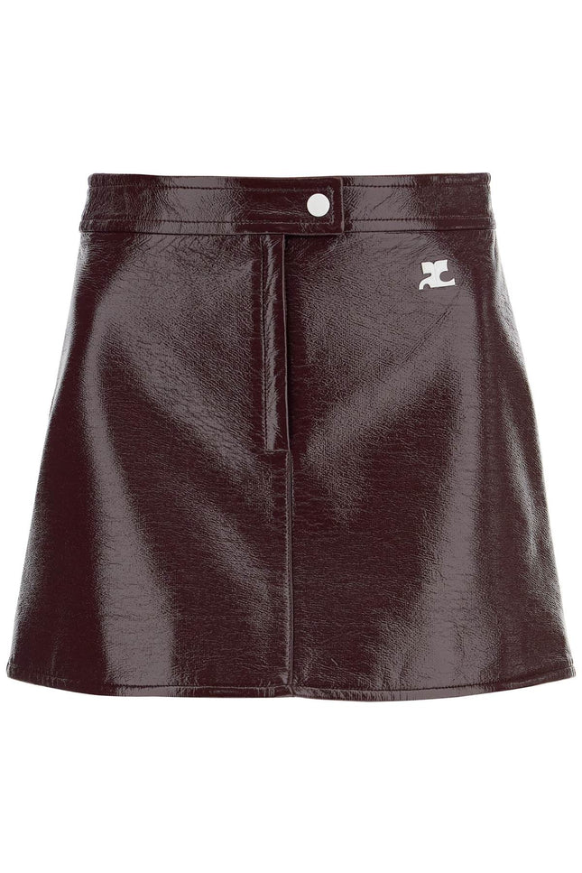 Courreges vinyl effect mini skirt - Red