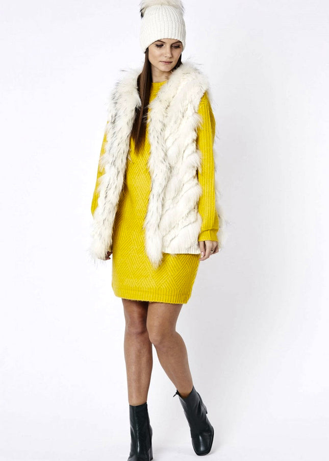 Cream Fox And Coney Fur Gilet-1