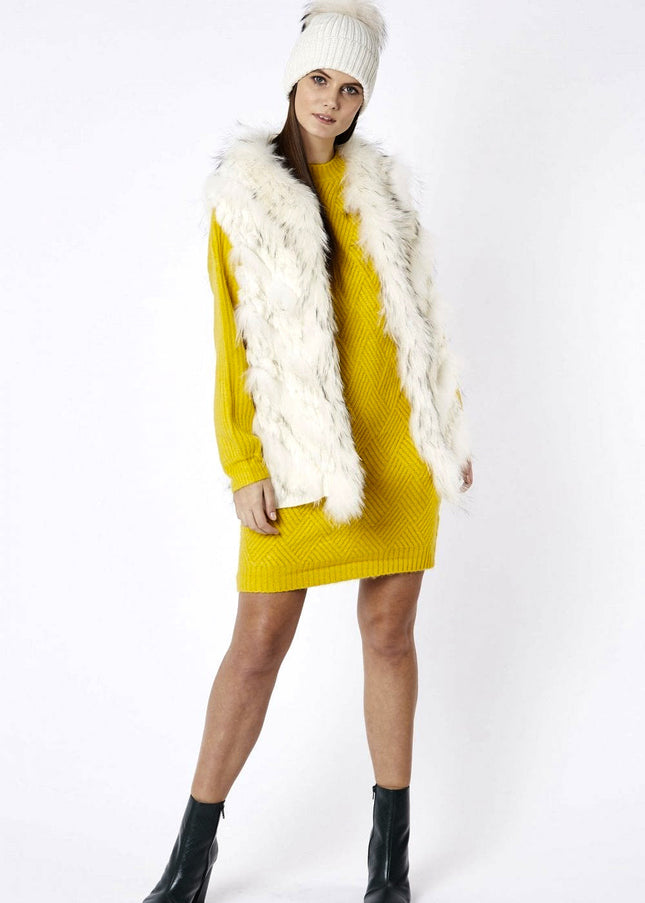 Cream Fox And Coney Fur Gilet-2