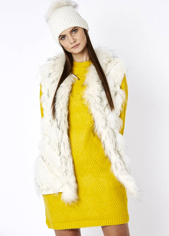 Cream Fox And Coney Fur Gilet-0