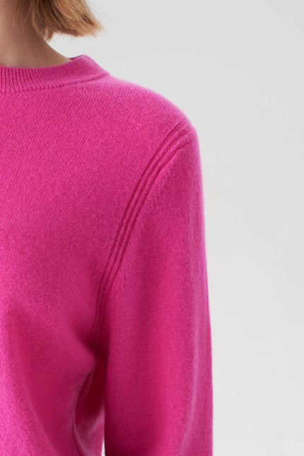 Crewneck Cashmere Sweater - Glow Pink