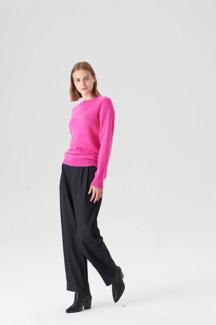 Crewneck Cashmere Sweater - Glow Pink