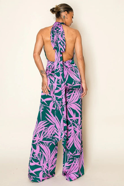 Crinkle Satin Multi Tieable Slvless Jumpsuit