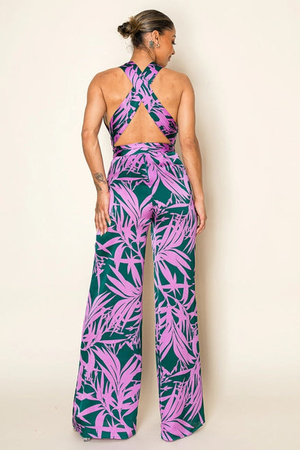 Crinkle Satin Multi Tieable Slvless Jumpsuit