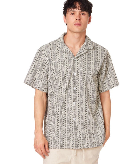 Crochet/Textured Short Sleeve Men's Shirt (4056)