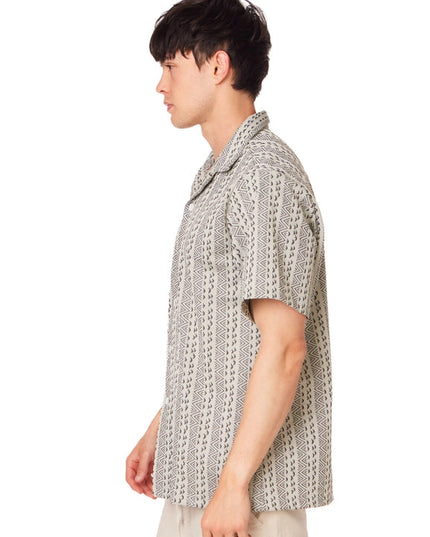 Crochet/Textured Short Sleeve Men's Shirt (4056)