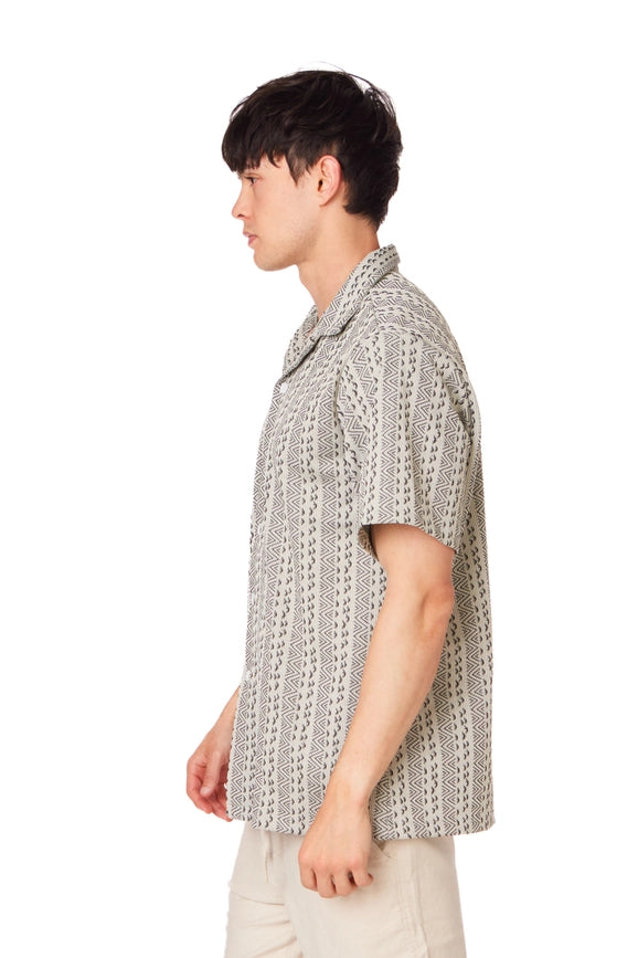 Crochet/Textured Short Sleeve Men's Shirt (4056)