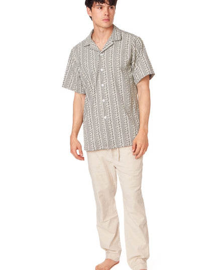 Crochet/Textured Short Sleeve Men's Shirt (4056)