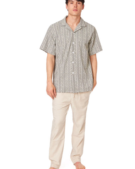 Crochet/Textured Short Sleeve Men's Shirt (4056)