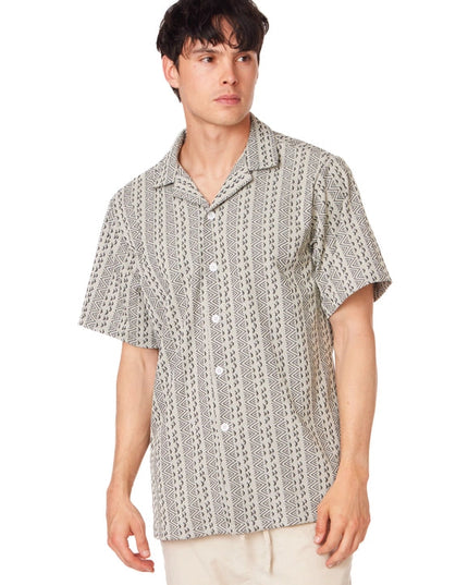 Crochet/Textured Short Sleeve Men's Shirt (4056)