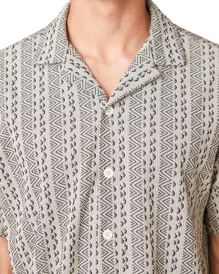 Crochet/Textured Short Sleeve Men's Shirt (4056)