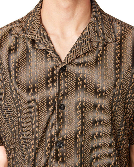 Crochet/Textured Short Sleeve Men's Shirt (4057)