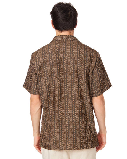 Crochet/Textured Short Sleeve Men's Shirt (4057)