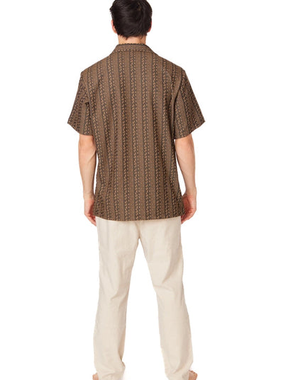 Crochet/Textured Short Sleeve Men's Shirt (4057)