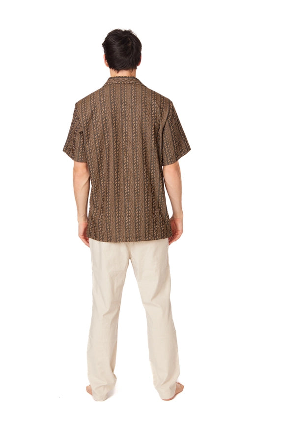 Crochet/Textured Short Sleeve Men's Shirt (4057)