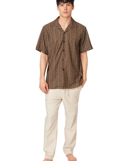 Crochet/Textured Short Sleeve Men's Shirt (4057)