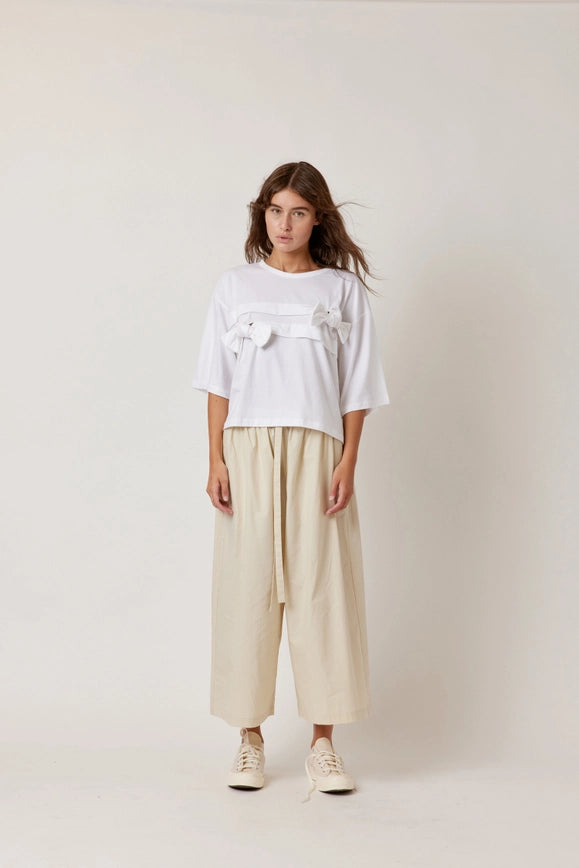 Cropped Cotton Pants-Pants-amente-XS/S-Beige-Urbanheer