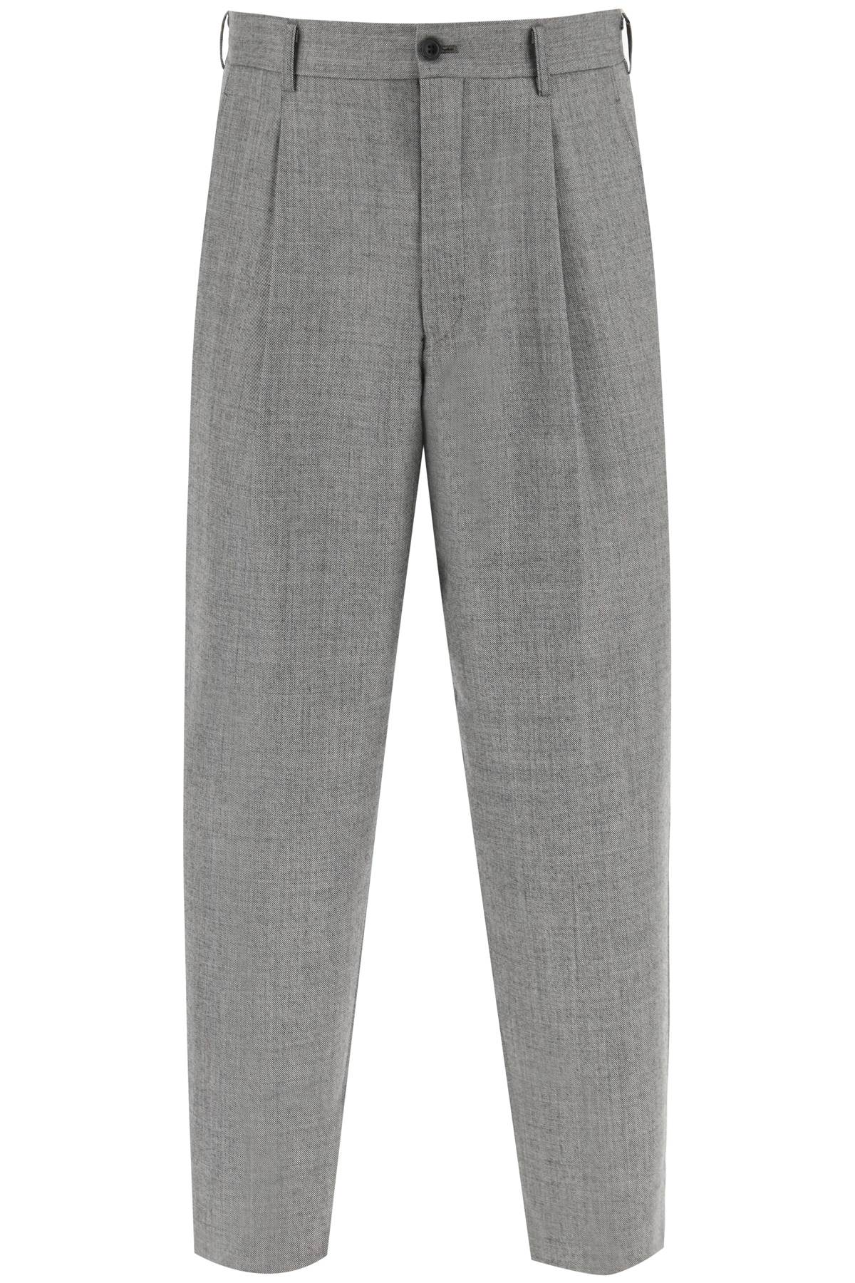 Cropped Light Wool Pants-men > clothing > trousers-Comme Des Garcons Homme Plus-s-Grigio-Urbanheer